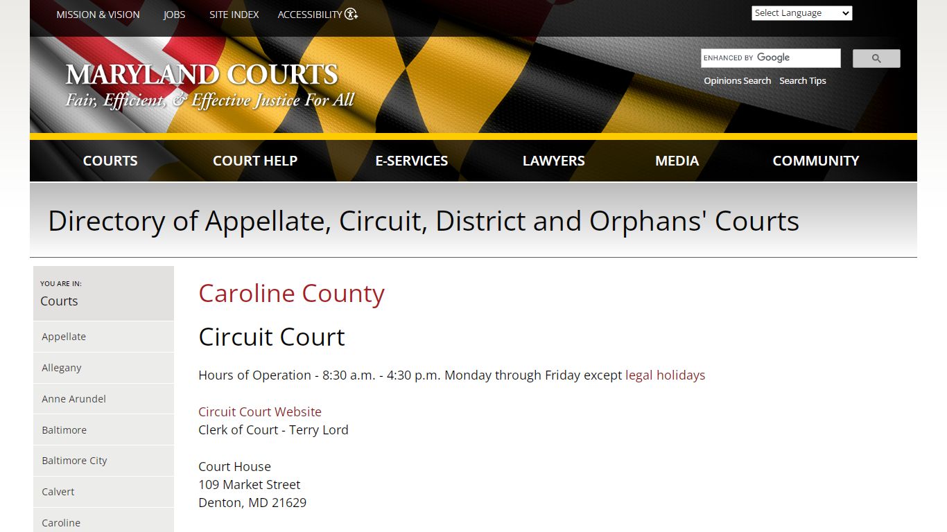 Caroline County | Maryland Courts